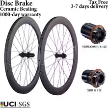 Set di ruote in carbonio CSC 700C – Freno a disco ceramico, Clincher Tubeless, 25mm