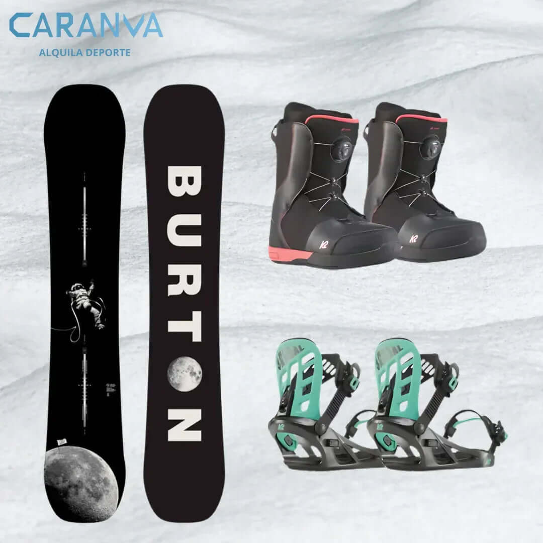 Alquiler Snowboard Sierra Nevada - Equipos Premium - Intermedio / Equipo Completo -CaranvaSports - temporada 2026